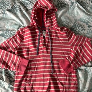 BODEN Red & White striped Sweatshirt. Size 10, Fits like a loose small.